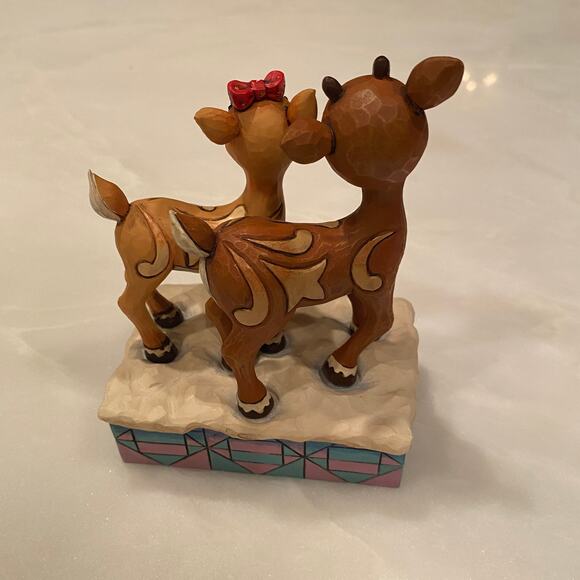 Jim Shore Rudolph & Clarice Together Reindeer Figurine Light Up Nose 4034894 - Picture 5 of 7